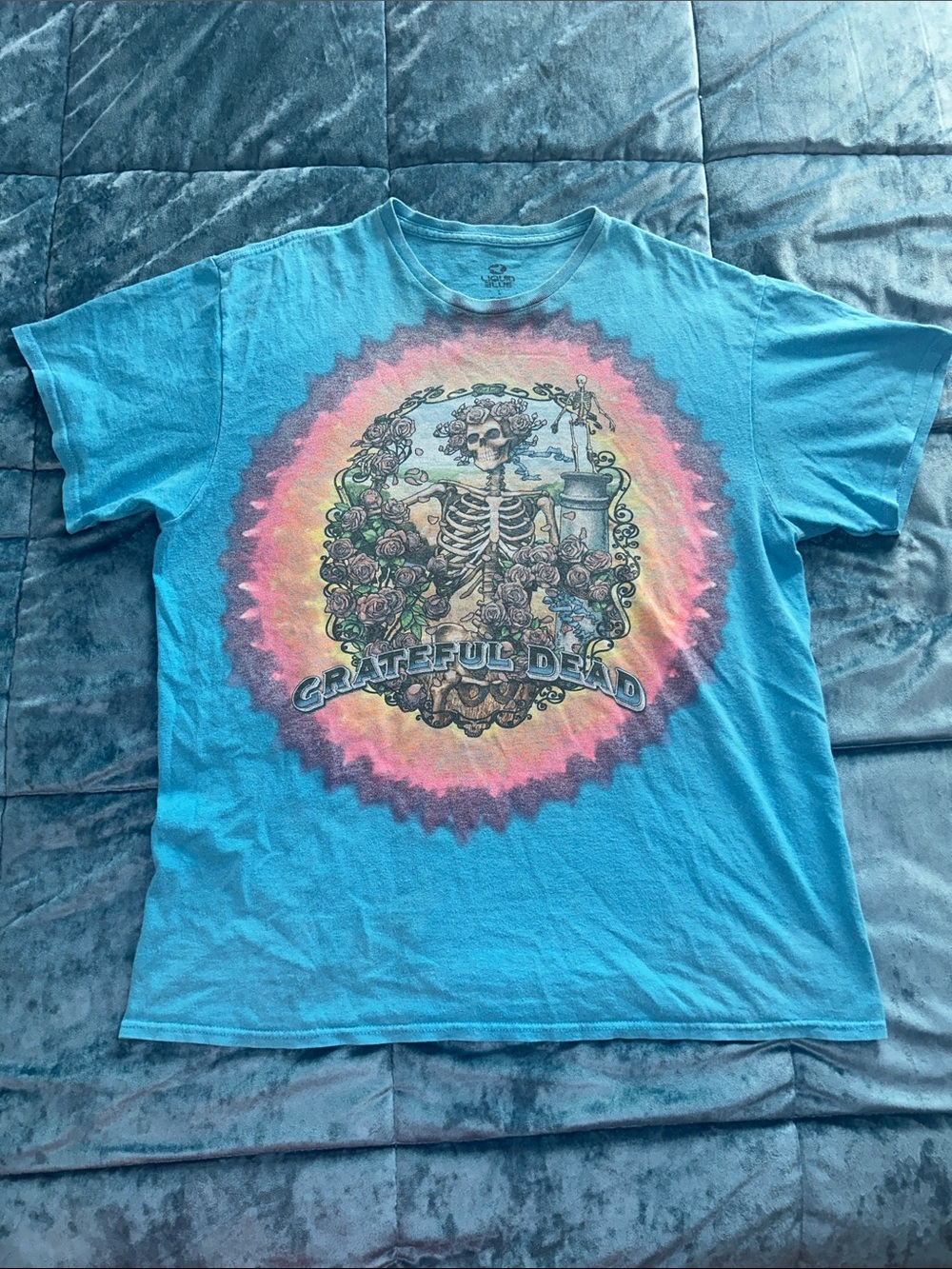 Liquid Blue Turquoise Grateful Dead Short Sleeve Tee
